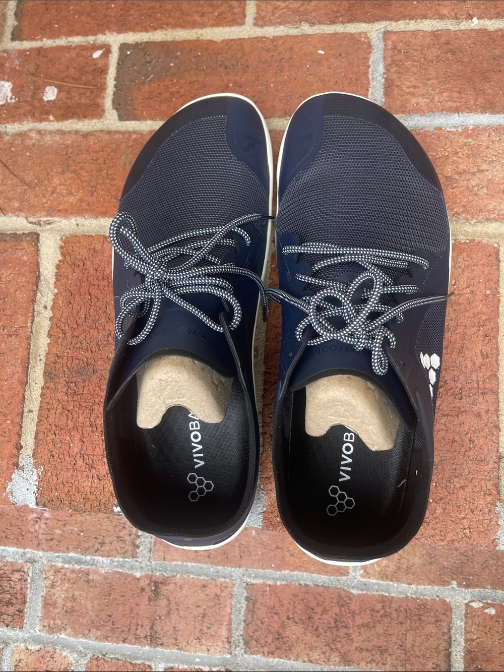 Vivo barefoot Navy Men’s Minimalist Lace-Up Sneakers with White Trim